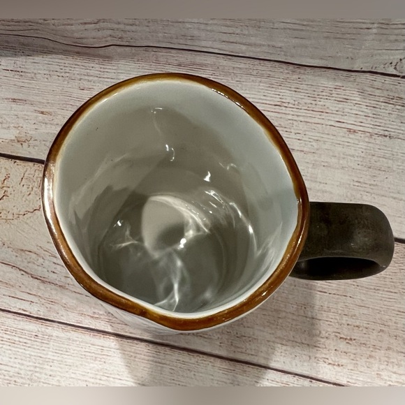 "I Love It"  Handsome Ivory Ceramic Birds Embossed Coffee Tea Cup Mug - Picture 4 of 5